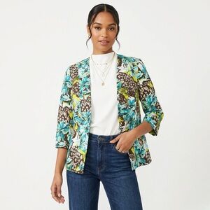 Lavender & Honey Mixed Print Blazer Sz M